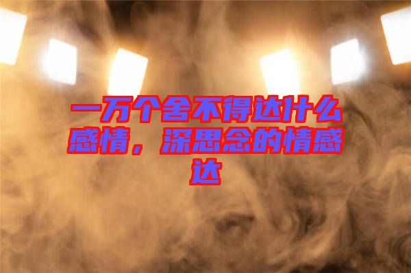 一萬個(gè)舍不得達(dá)什么感情，深思念的情感達(dá)
