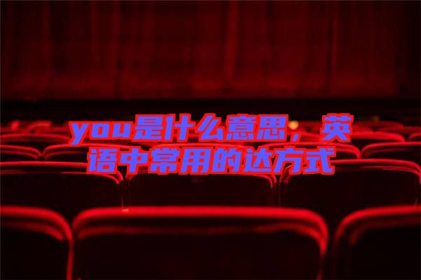 you是什么意思，英語中常用的達(dá)方式