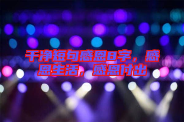 干凈短句感恩8字，感恩生活，感恩付出