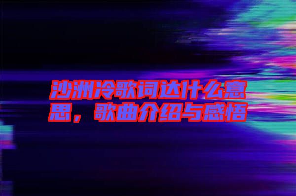 沙洲冷歌詞達什么意思，歌曲介紹與感悟