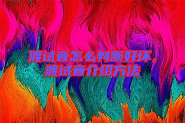 渡試音怎么判斷好壞，渡試音介紹方法