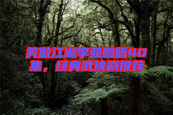 笑傲江湖李亞鵬版40集，經(jīng)典武俠劇推薦