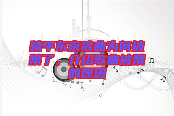 踏平東京歌曲為何被禁了，介紹歌曲被禁的原因
