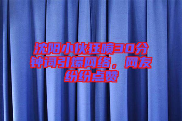 沈陽小伙狂噴30分鐘詞引爆網(wǎng)絡(luò)，網(wǎng)友紛紛點贊